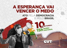 Em defesa da democracia e do Brasil, movimentos realizam ato neste sábado (10)