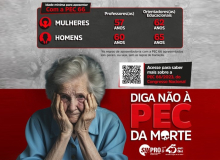 Sinpro lança cartaz que denuncia aumento da idade mínima para aposentar com a PEC 66