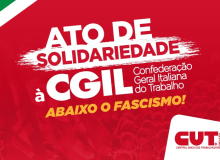 CUT realiza ato simbólico em apoio à CGIL