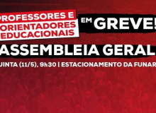 Em greve, professores/as da rede pública do DF realizam assembleia nesta quinta (11)